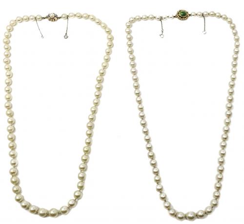 DOS COLLARES DE PERLAS DE LOS AÑOS 50