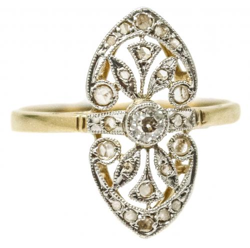 SORTIJA CON DIAMANTES DE PPS. DEL S.XX