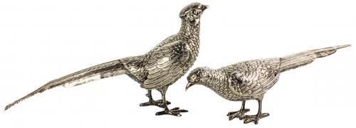 PAREJA DE FIGURAS EN PLATA DE MEDIADOS DEL S.XX