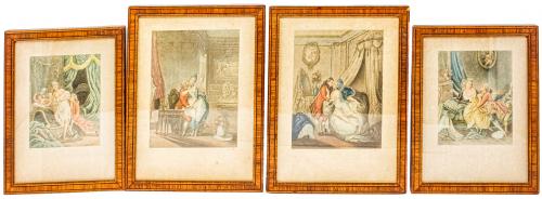 CUATRO GRABADOS DE "LES ESTAMPES EROTIQUES JAPONAISE"