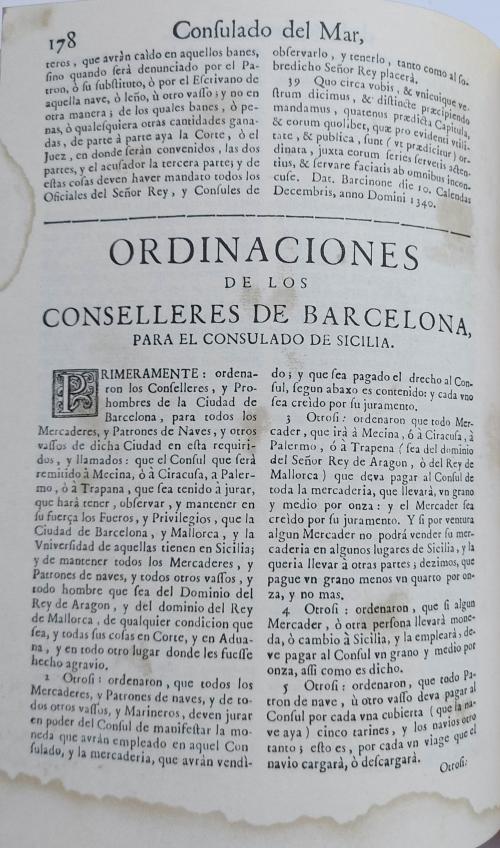 CONSULADO DEL MAR DE BARCELONA.   