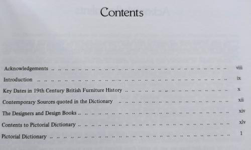 PICTORIAL DICTIONARY OF BRISTISH 19th CENTURY FURNITURE...