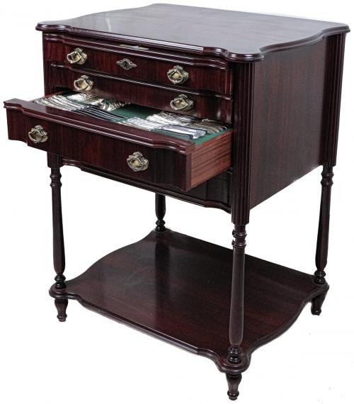 CUBERTERIA DE PLATA CON MUEBLE CUBERTERO