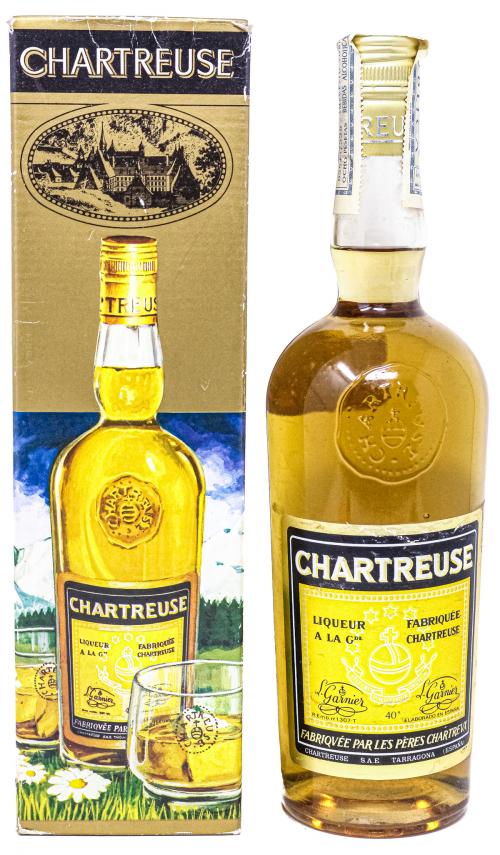 BOTELLA DE LICOR CHARTREUSE ETIQUETA AMARILLA