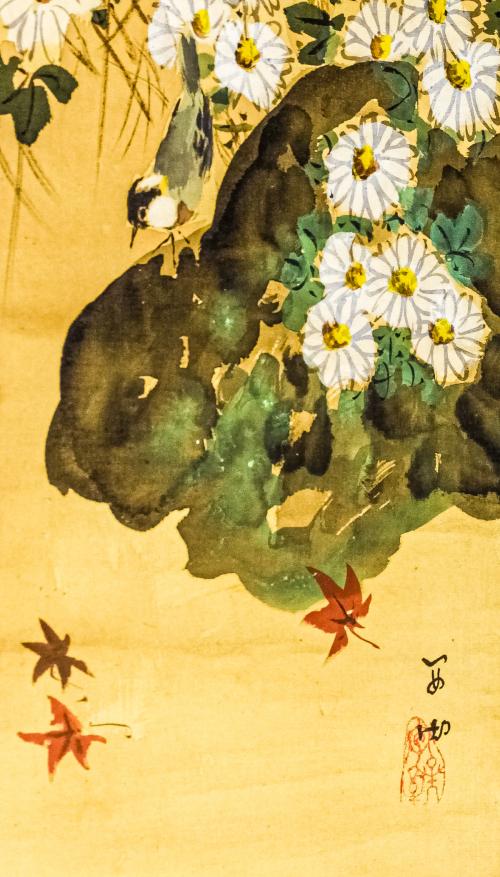ROLLO JAPONES CON PINTURA ORIGINAL CIRCA 1900
