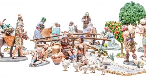 GRAN CONJUNTO DE FIGURAS DE PESEBRE FIRMADAS "DANIEL"