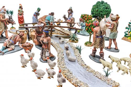 GRAN CONJUNTO DE FIGURAS DE PESEBRE FIRMADAS "DANIEL"