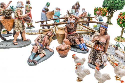 GRAN CONJUNTO DE FIGURAS DE PESEBRE FIRMADAS "DANIEL"