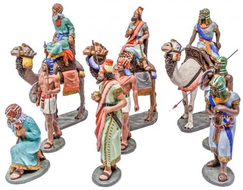 GRAN CONJUNTO DE FIGURAS DE PESEBRE FIRMADAS "DANIEL"