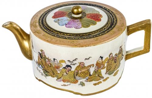 JUEGO DE TÉ EN LOZA JAPONESA DE MEDIADOS DE S. XX