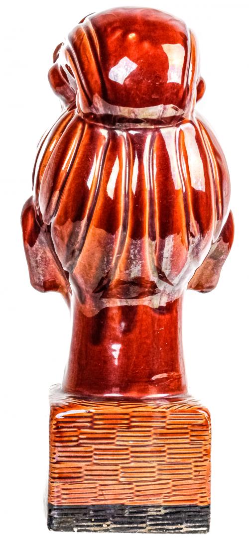 BUSTO DE "BUDA" DE CERÁMICA ESMALTADA 