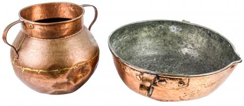 DOS RECIPIENTES DE COBRE DEL PRIMER TERCIO DE SIGLO XX