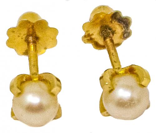 PENDIENTES CON PERLA PARA NIÑA