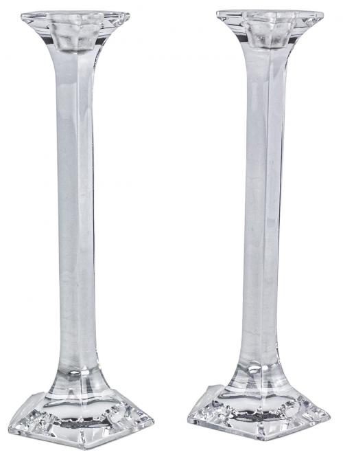 PAREJA DE CANDELEROS EN CRISTAL DEL ÚLTIMO CUARTO DEL S.XX