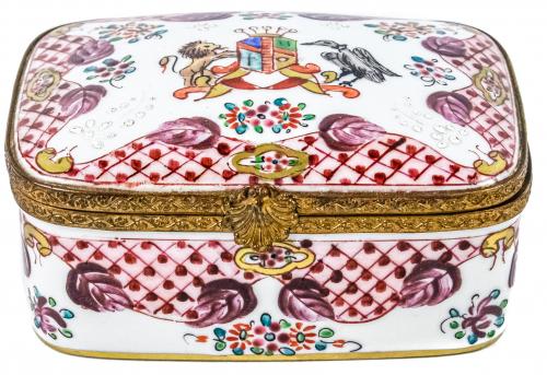 CAJA FRANCESA EN PORCELANA LIMOGES DE MEDIADOS DEL S.XX