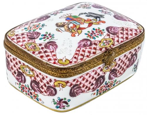 CAJA FRANCESA EN PORCELANA LIMOGES DE MEDIADOS DEL S.XX