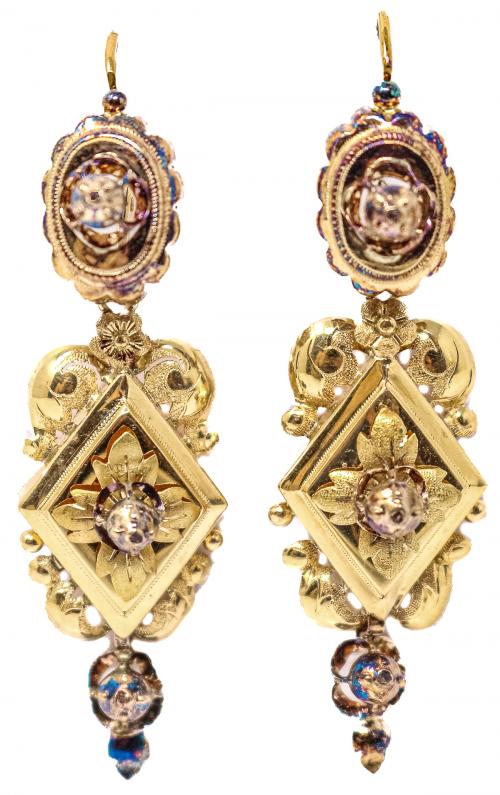 PENDIENTES ALFONSINOS DE FLES. DEL S.XIX