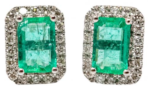 PENDIENTES ROSETONES CON ESMERALDA