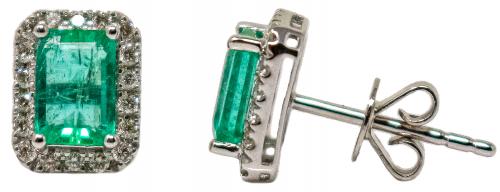 PENDIENTES ROSETONES CON ESMERALDA