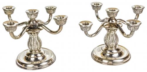 PAREJA DE CANDELABROS DE MEDIADOS DE SIGLO XX