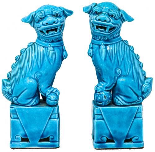 PAREJA DE LEONES FOO DE MEDIADOS DE SIGLO XX