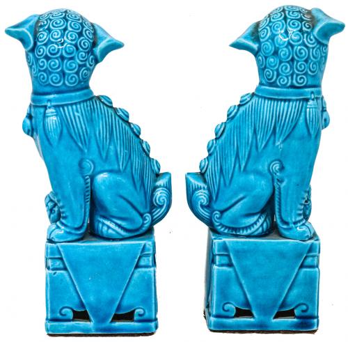 PAREJA DE LEONES FOO DE MEDIADOS DE SIGLO XX