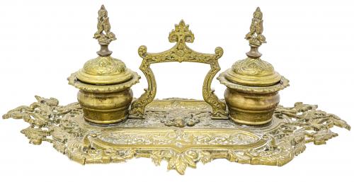 ESCRIBANIA DE BRONCE DEL PRIMER CUARTO DE SIGLO XX