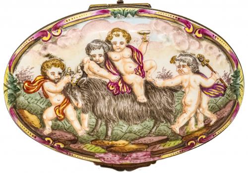CAJA DE PORCELANA CAPODIMONTE DE MEDIADOS DE SIGLO XX