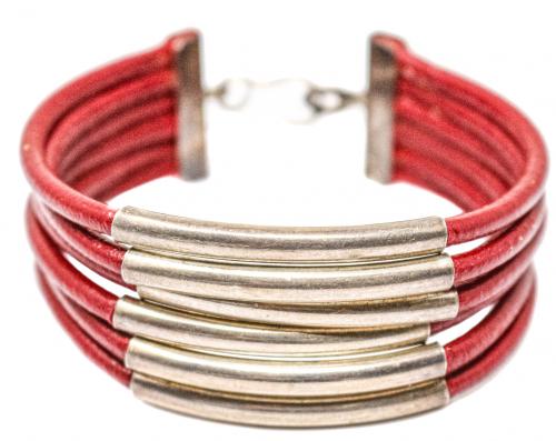PULSERA DE PLATA Y CUERO