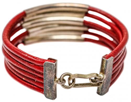 PULSERA DE PLATA Y CUERO