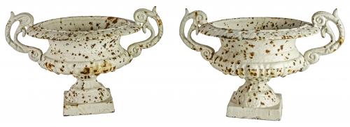 DOS PEQUEÑAS COPAS JARDINERAS EN  HIERRO