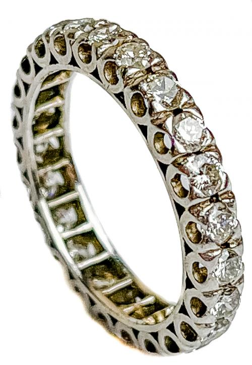 ANILLO ALIANZA CON BRILLANTES AÑOS 60