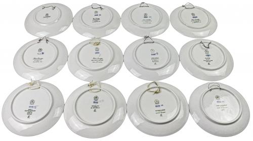 12 PLATOS PORCELANA DANESA DE LOS AÑOS 60-70.