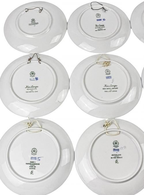 12 PLATOS PORCELANA DANESA DE LOS AÑOS 60-70.