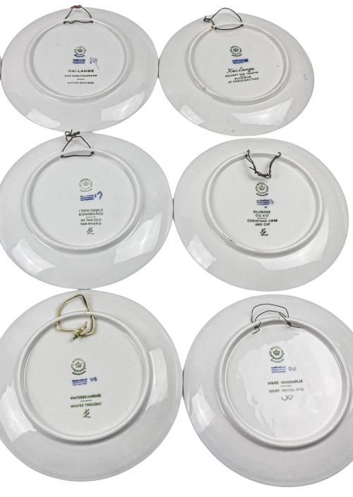 12 PLATOS PORCELANA DANESA DE LOS AÑOS 60-70.
