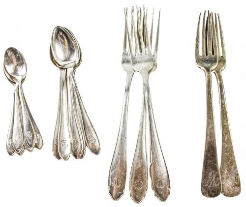 CUBIERTOS DE PLATA DE FINALES DEL S.XIX