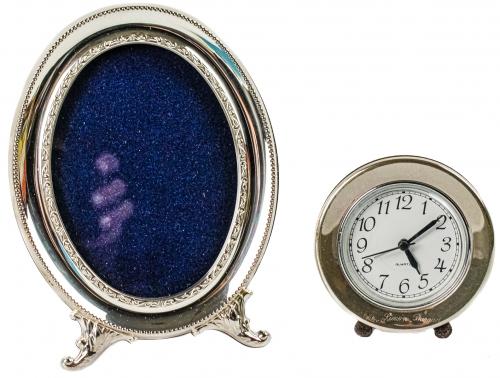 LOTE PEQUEÑO RELOJ Y MARQUITO PLATA