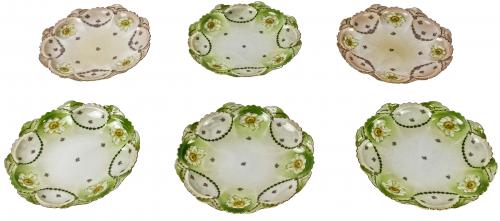 SEIS PLATOS EN PORCELANA AUSTRÍCA PRIMER TERCIO S.XX