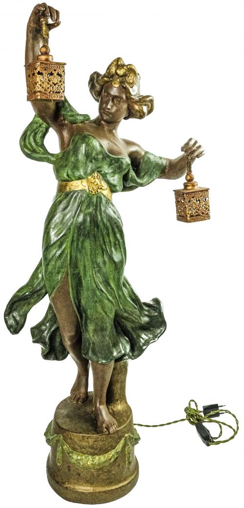 ESCULTURA/LAMPARA ESTILO ART NOVEAU