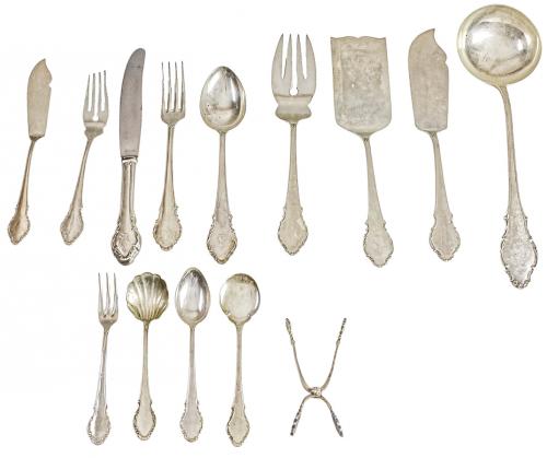 CUBERTERÍA DE PLATA DE MEDIADOS DE SIGLO XX