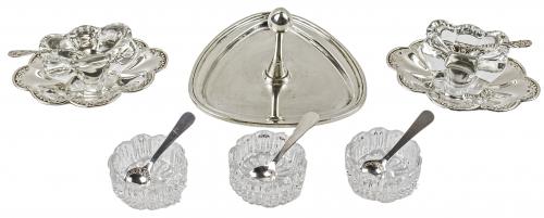 CONJUNTO DE PIEZAS DE CRISTAL Y PLATA