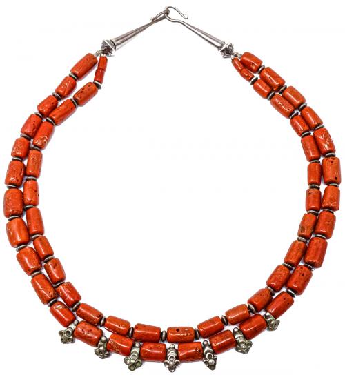 COLLAR DOBLE DE CORAL DE LA INDIA
