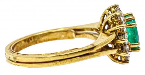 ANILLO ROSETÓN CON ESMERALDAS Y BRILLANTES