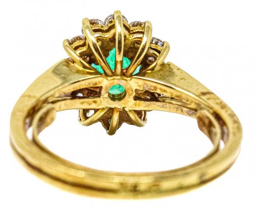 ANILLO ROSETÓN CON ESMERALDAS Y BRILLANTES