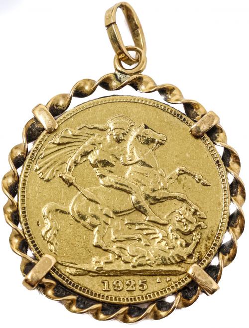 COLGANTE CON MONEDA INGLESA DE 1925.