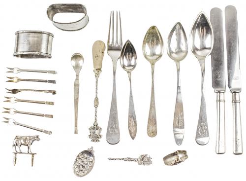 LOTE DE DISTINTOS CUBIERTOS EN PLATA