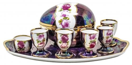 CONJUNTO DE HUEVERAS DE PORCELANA ALEMANA