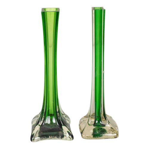 DOS JARRONES EN CRISTAL DEL PRIMER CUARTO DEL S.XX