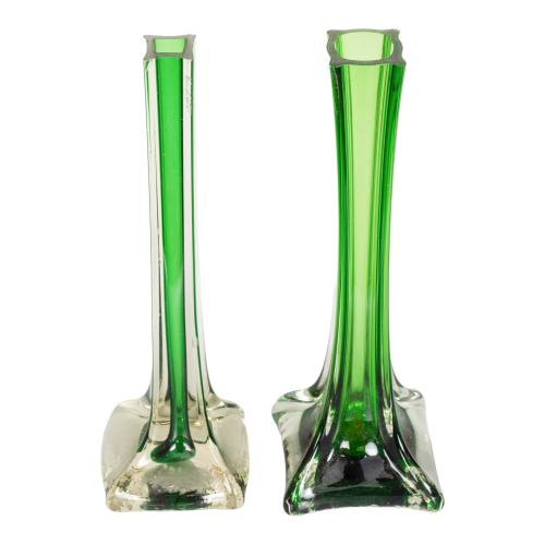 DOS JARRONES EN CRISTAL DEL PRIMER CUARTO DEL S.XX