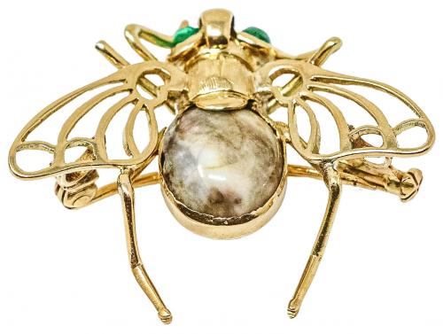 BROCHE MOSCA CON ÓPALO, DE LOS AÑOS 60